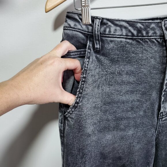 AFRM Fez Straight Leg Carpenter Jeans Hi-Rise Utility Acid Wash Women 28 x 30.5" - Picture 2 of 14